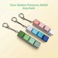 Rectangular Plastic Mechanical Keycap Keychain Candy Pastel Color Cartoon Anime Cute Fashionable Fingertip Toy Pendant Fidget
