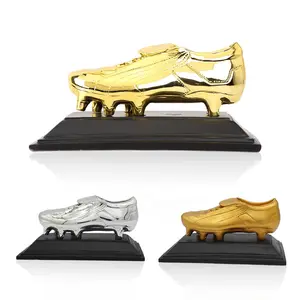 Gouden Laars Voetbal Trofee Winnaar Beker Trofee Hars Handwerk Gouden Schoenen Trofee Voetbal Kampioenen