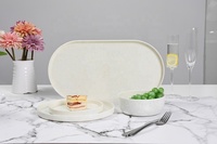 Nordic Luxus Geschirr Set New European Antique White Jade Crack Marmor Effekt Melamin Geschirr Schalen Tablett Home Hochzeit