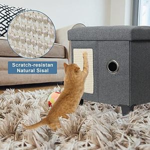 Lettino pieghevole per gatti per interni grande gatto cubo per la casa degli animali domestici con gratta e vinci - Product Image 5