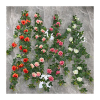 Prix promotionnel, vente en gros pas cher, fleurs artificielles, rose, vigne suspendue