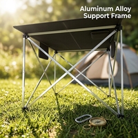 Table de Camping solaire de haute qualité en alliage d'aluminium Portable léger Table de charge de pique-nique extérieure pliable alimentée par le soleil