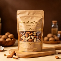 Sachet d'emballage alimentaire compostable écologique sur mesure en papier kraft biodégradable avec fenêtre PLA et fermeture éclair, pochette autoportante pour animaux de compagnie