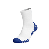 Chaussettes de sport respirantes à compression plantaire, avec coussin épais en tissu éponge, couleur contrastante, anti-humidité, pour la course et le basketball