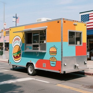China Multi-functional Halal Food Trailer for Snack Food Ice Cream Chips Vending Stainless Steel Construction Outdoor Street Use - Product Image 6