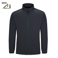 Aonesport – Trench-coat imperméable à capuche pour homme en toile unie, col montant, fermeture éclair, en nylon et polyester léger, coupe classique