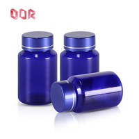 PET de qualité alimentaire couleur personnalisée 120ml avec bouchon CRC personnalisé bouchon métallique à rabat pour bouteille de supplément de capsule de vitamine