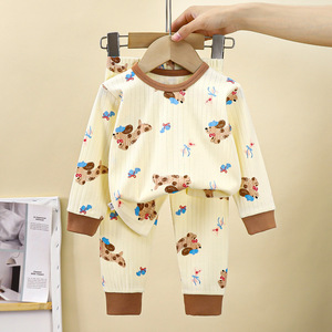 Sous-vêtements coton costume automne nouveaux garçons vêtements bébé chaud pyjamas filles maison porter des vêtements pour enfants - Product Image 3