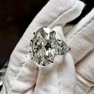 Anillo de Diamantes Cultivados en Laboratorio <span class=keywords><strong>IGI</strong></span> VVS1 DEF de 1-10 Quilates, Corte Ovalado, Tres Piedras, 9/18K, Joyería Fina, Anillo de Compromiso y Boda para <span class=keywords><strong>Mujer</strong></span> - Product Image 2