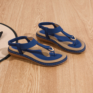 Sandalias de Cuero con Hebilla Metálica Personalizada para Mujer, Sandalias Planas para la Playa - Product Image 2