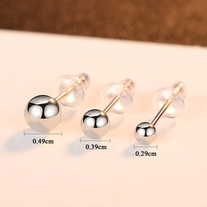 CZCITY <span class=keywords><strong>Pendientes</strong></span> Minimalistas de Punto Diminutos de <span class=keywords><strong>Plata</strong></span> Esterlina 925 con Bolitas para Mujer - Product Image 4