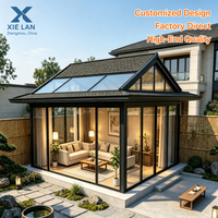 Véranda en alliage d'aluminium personnalisée directement de l'usine, avec conception 3D gratuite, toit en verre trempé, isolation thermique, maison en verre pour jardin