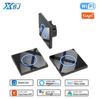 Tuya Eu Standard Smart Home 1/2/3 gangs panneau de verre en cristal blanc Wifi écran tactile interrupteur applique murale interrupteur intelligent 86mm