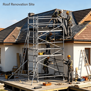 Torre di Ponteggio Mobile in Alluminio con Piattaforma e Ruote per Eventi, Costruzioni, Pittura e Ristrutturazioni - Product Image 5