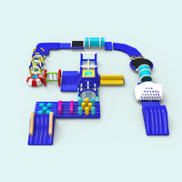 Ensemble de parc aquatique gonflable personnalisable de grande taille en PVC pour usage commercial - Comprend un toboggan, un parcours d'obstacles et une zone de saut