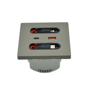 Thời Trang Hàng Đầu USB Ổ Cắm Với Có Thể Thu Vào Sạc Cáp 20W Nhanh Chóng Sạc Type-C Cổng Bảng Điều Chỉnh Tường Ổ Cắm - Product Image 6