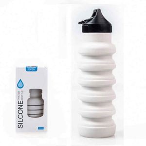 Botella de agua plegable de silicona, éxito de ventas transfronterizo, con tapa abatible a prueba de fugas - Product Image 2