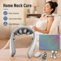 3-in-1 Elektrische Nackenmassage-Maschine F12 Austauschbare Massageköpfe Kneten Wärme Vibration Timer Kabellose Nackenmassagegerät