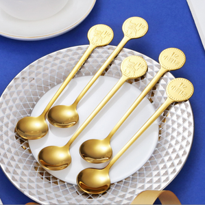 DFC0337 Cuchara de Café de Acero Inoxidable 304, Diseño Auspicioso de Buena Suerte, Regalo Creativo de Navidad, Vajilla Navideña - Product Image 5