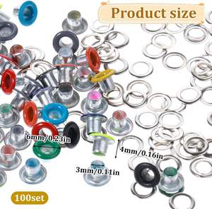 Ojetes Metálicos Redondos de 3mm, Kit de Ojetes Coloridos para Cuero, Tela, Bolsas de Lona y Zapatos, Manualidades con Papel, <span class=keywords><strong>Scrapbooking</strong></span>, Fabricación de Tarjetas - Product Image 6