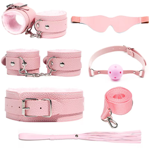 JoyParkソフトCE認定6-10個BDSMキット大人用セットPU + ぬいぐるみ手錠ツールハーネス乳首クランプギャグボンデージセックスおもちゃ - Product Image 4