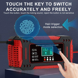 Chargeur de batterie automatique <span class=keywords><strong>intelligent</strong></span> 12V 6A pour voitures et motos, matériau ABS avec protection contre les surtensions, type solaire - Product Image 3