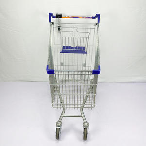 यूरोपीयन शैली 4 पहियों ने बाल सीट स्टोर सुपरमार्केट मेटल शॉपिंग ट्रोली कार्ट सिक्का लॉक के साथ - Product Image 2