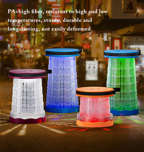 Taburete telescópico ajustable de plástico portátil para exteriores, taburete plegable para silla de Camping con logotipo impreso - Product Image 4