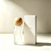 Flacon de parfum cylindrique au design unique, 100 ml, flacon de parfum en verre transparent facetté avec logo personnalisable de luxe et boîte