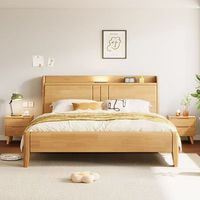 Lit de rangement en bois massif, vente en gros d'usine, mobilier de chambre moderne, mobilier de villa et d'hôtel, ensemble de lit de rangement en bois