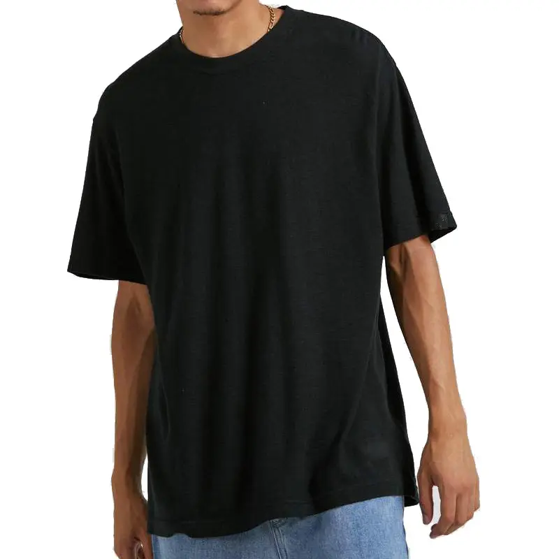 高品質カスタムロゴブランクTシャツワンカラーTシャツTシャツ印刷オーガニックコットン麻T卸売麻Tシャツ