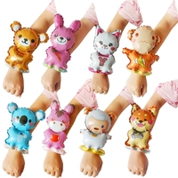 Bracelet en feuille d'aluminium pour enfants, motif animal de dessin animé, pour décorations de fête d'anniversaire, petit cadeau jouet