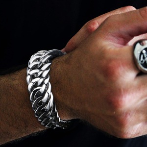 Pulsera de Cadena de Acero de Titanio para Hombre, Diseño Geométrico Ancho y Atrevido, Joyería de Regalo CE028 - Product Image 3