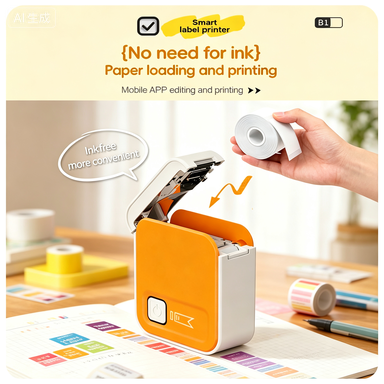 Mini Portable Thermal Label Printer Inkless Handheld Sticker Maker for Home Office Price Tag Name Tag Classification