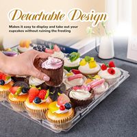 Boîtes à cupcakes jetables en PVC PET transparent, boîtes à cupcakes en plastique pour 24 cupcakes, contenants à muffins, dôme pour desserts, grand format