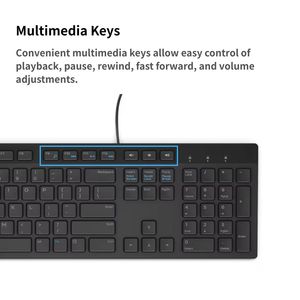 Clavier filaire USB Dell KB216, disposition <span class=keywords><strong>bilingue</strong></span> arabe / <span class=keywords><strong>espagnol</strong></span> / portugais / français, original - Product Image 2