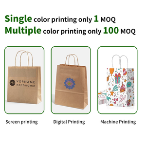 Ein Moq-Druck einfache braune Kraft papiertüte mit verdrehtem Schnur griff Benutzer definierte Papiertüten mit Ihrem eigenen Logo - Product Image 4