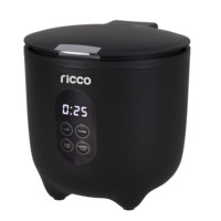Mini cuiseur à riz portable Ricco 2,5 tasses, idéal pour une ou deux personnes, noir