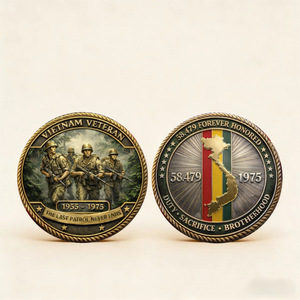 Moneda Conmemorativa 3D en Relieve, Medalla Esmaltada de Doble Cara, Temática de Veterano, Coleccionable, Recuerdo, Regalo - Product Image 2