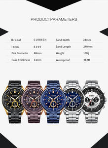 Relojes de Cuarzo CURREN 8399 para Hombre, Reloj de Pulsera Deportivo de Lujo, Cronógrafo Masculino de Moda, de Acero Inoxidable Luminoso, para Negocios - Product Image 6