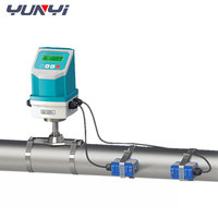 Medidor de Flujo Ultrasónico Industrial Yunyi de Alta Precisión OEM, Conexión de Brida Multimedios, Tipo de Tubería en Línea con Abrazadera para Agua, Precisión del 0.1%