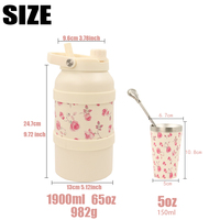 Termo de Acero Inoxidable de Gran Capacidad (1200 ml) con Aislamiento al Vacío y Asa, Botella Deportiva para Exteriores con Taza de 8 oz