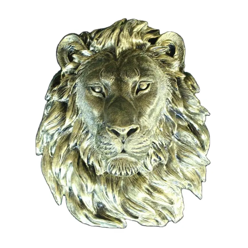 Disesuaikan Polyresin Lion Kepala Dinding Tembaga Hitam Putih Dinding Plakat Resin Lion Kepala Dekorasi Hiasan Dinding