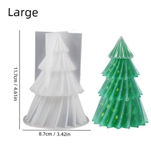 Vente directe d'usine, moule à bougie en silicone fait main en forme de sapin de Noël 3D antiadhésif et sans BPA - Product Image 1