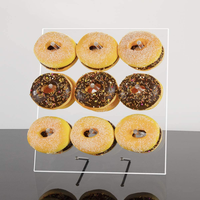 Support de présentation en acrylique transparent, support pour bagels et beignets, plateau pour les tables de friandises de fête, mariage, rangement à domicile