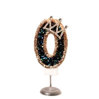 Bougies numériques couronne noires brillantes les plus vendues pour anniversaires, avec strass, idéales pour gâteaux d'anniversaire