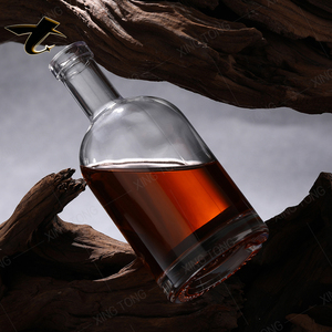 Bouteilles en verre rondes de luxe de haute qualité pour spiritueux 200ml 250ml 375ml pour brandy, whisky, tequila, <span class=keywords><strong>alcool</strong></span> et liqueurs - Product Image 1