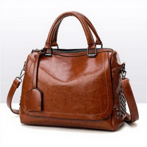 Bolso de Mano de Cuero Genuino para Mujer, Estilo Pétalo de Rosa, de BS INTERNATIONAL, con Correa Cruzada, Cierre de Cremallera, Resistente al Agua, Grande y Duradero - Product Image 2