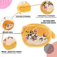 Dompet Koin Boneka Hamster Logo Kustom, Dompet Kecil Berbahan Plush dengan Ritsleting Kartun, Dilengkapi Gantungan Kunci dan Tempat Kartu Transparan