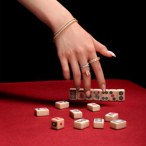 Bague <span class=keywords><strong>de</strong></span> fiançailles en argent S925 plaqué or 18 carats, style Mahjong, pour femme, bijoux quotidiens, nouvelle année porte-bonheur - Product Image 3